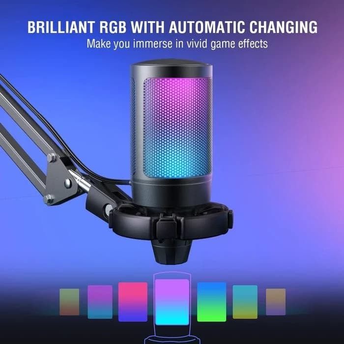 MICROPHONE FIFINE A6T AMPLIGAME USB CONDENCER MIC WITH VOLUME DIAL MUTE BUTTON & RGB