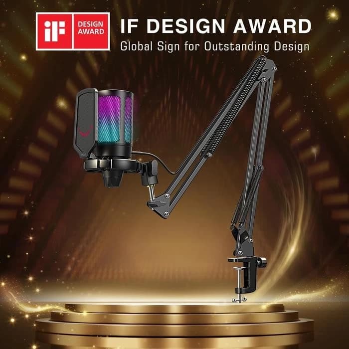 MICROPHONE FIFINE A6T AMPLIGAME USB CONDENCER MIC WITH VOLUME DIAL MUTE BUTTON & RGB
