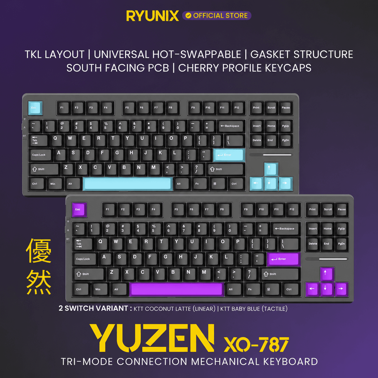 KEYBOARD RYUNIX XO-787 3 MODE CONNECTION