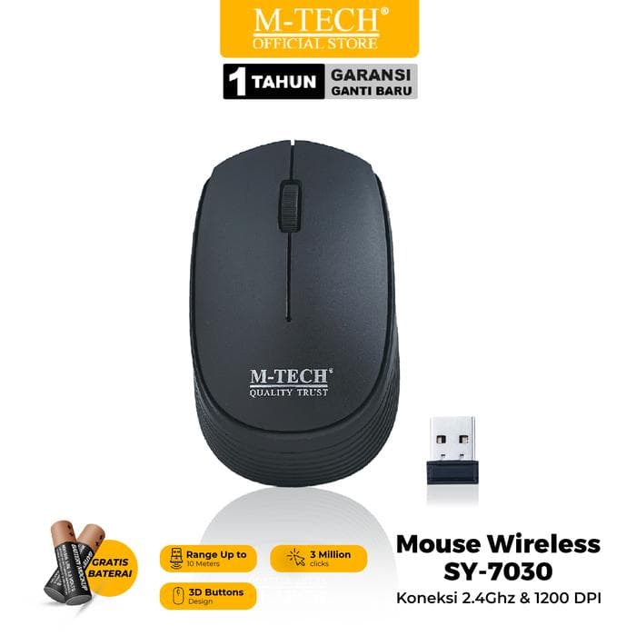 MOUSE MTECH SY-7030 1200DPI BLACK/WHITE/PINK