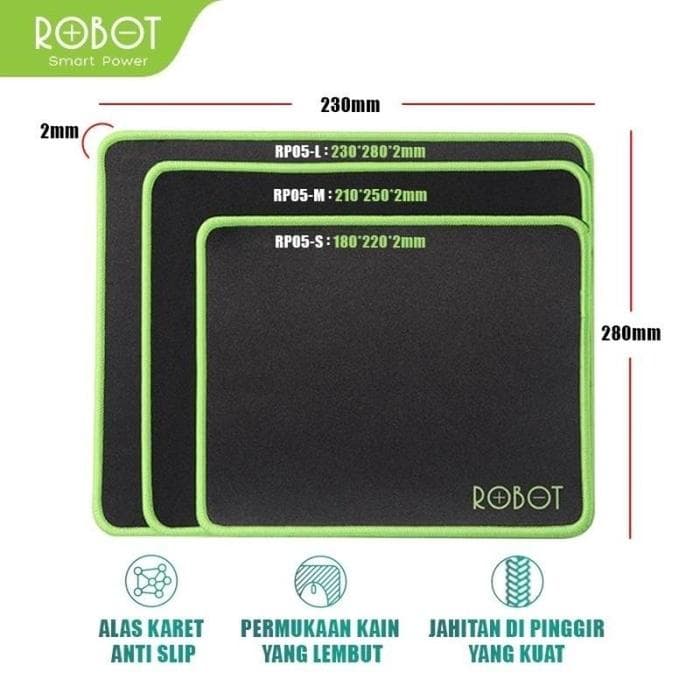 MOUSEPAD ROBOT RP05-M GAMING BLACK