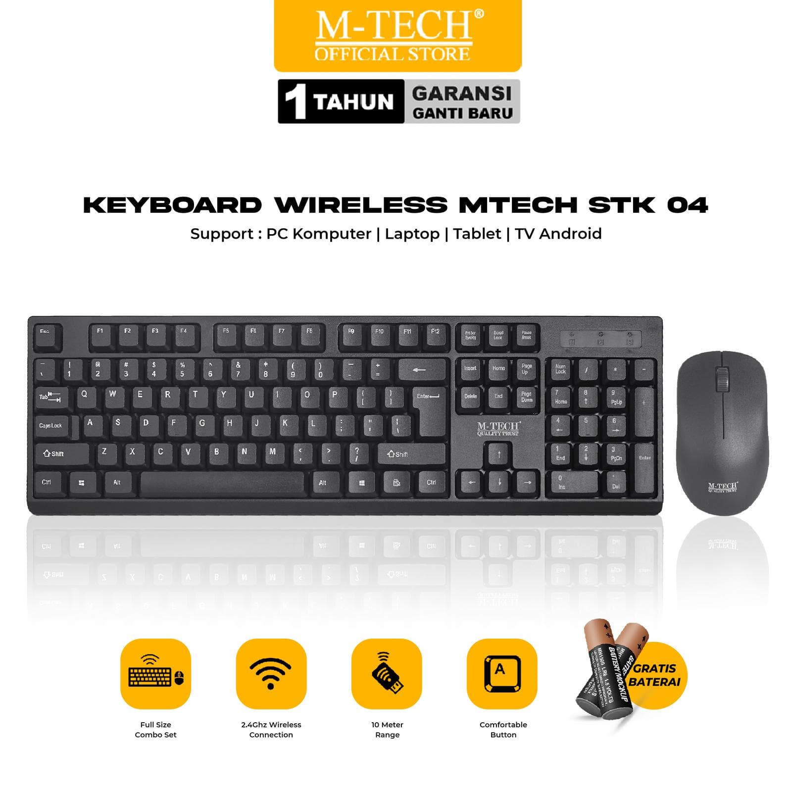 SET COMBO MTECH STK-04 2IN1 BLACK