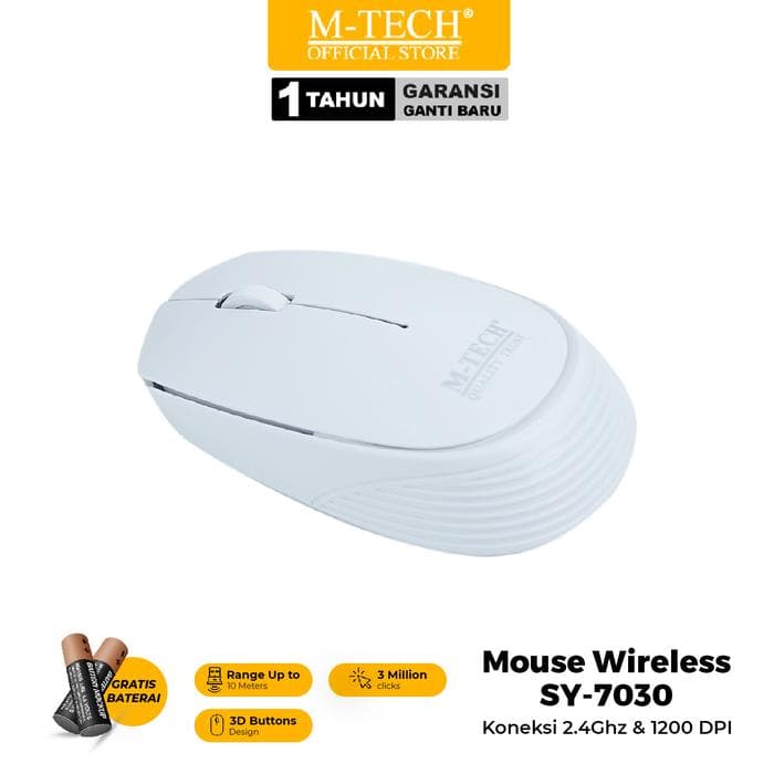 MOUSE MTECH SY-7030 1200DPI BLACK/WHITE/PINK