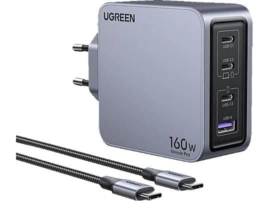 UGREEN CHARGER SET NEXODE PRO GAN 160W GRAY (25877)