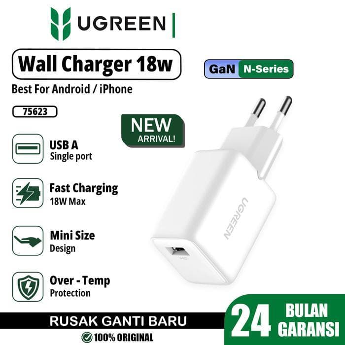 UGREEN CHARGER N SERIES GAN 18W (75613 - 75623) — Putih (75623)