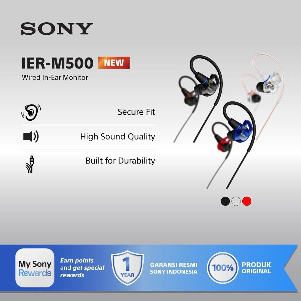 EARPHONE IEM SONY IER-M500 Wired In-Ear Monitor/ Professional Audio / IER-M500