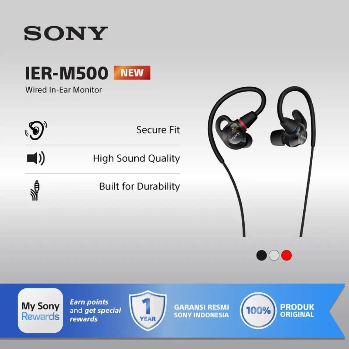 EARPHONE IEM SONY IER-M500 Wired In-Ear Monitor/ Professional Audio / IER-M500