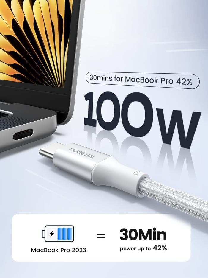 UGREEN KABEL USB C TO C 100W ABS NYLON 2M (35221)