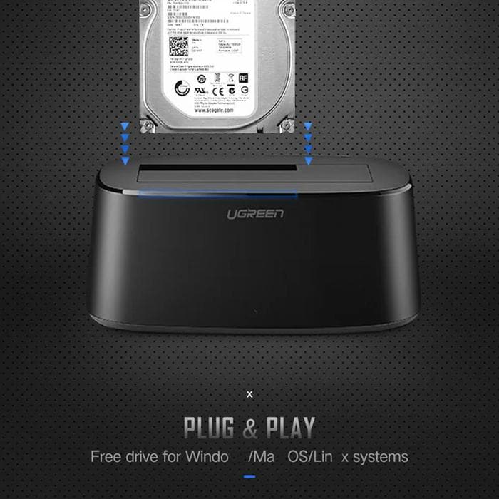 UGREEN DOCKING STATION USB 3.0 SATA DUAL SLOT (50857)