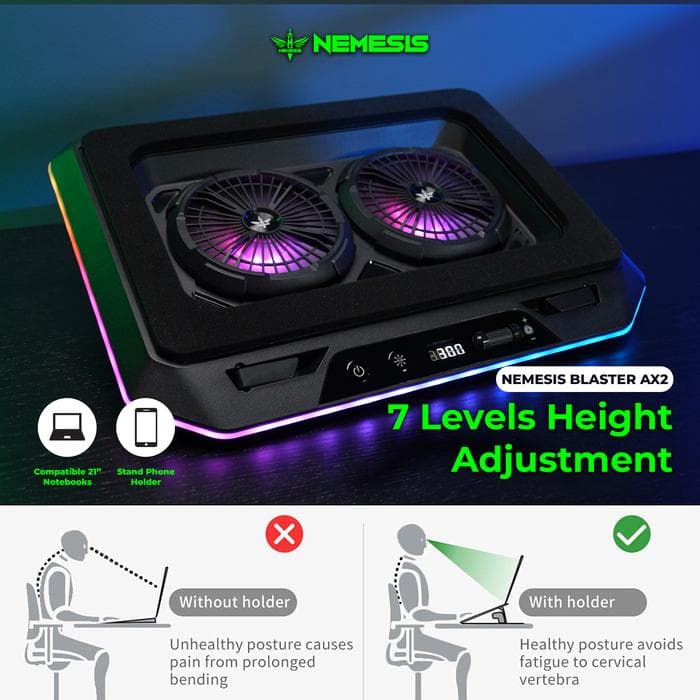 COOLINGPAD NYK NEMESIS BLASTER AX2 RGB - BLACK