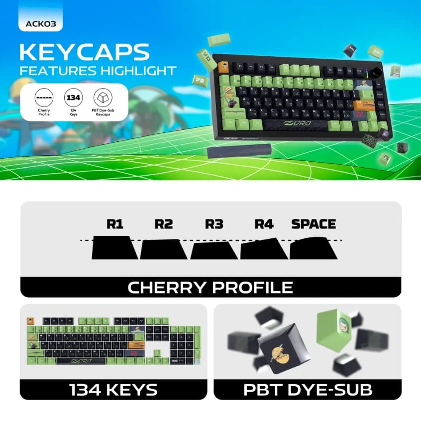 KEYBOARD FANTECH MK921 OP ZORO WHITE SWITCH