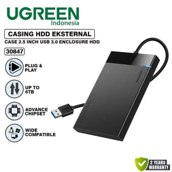 UGREEN ENCLOSURE HDD/SSD 2.5" SATA to USB A 3.0 - (30847)
