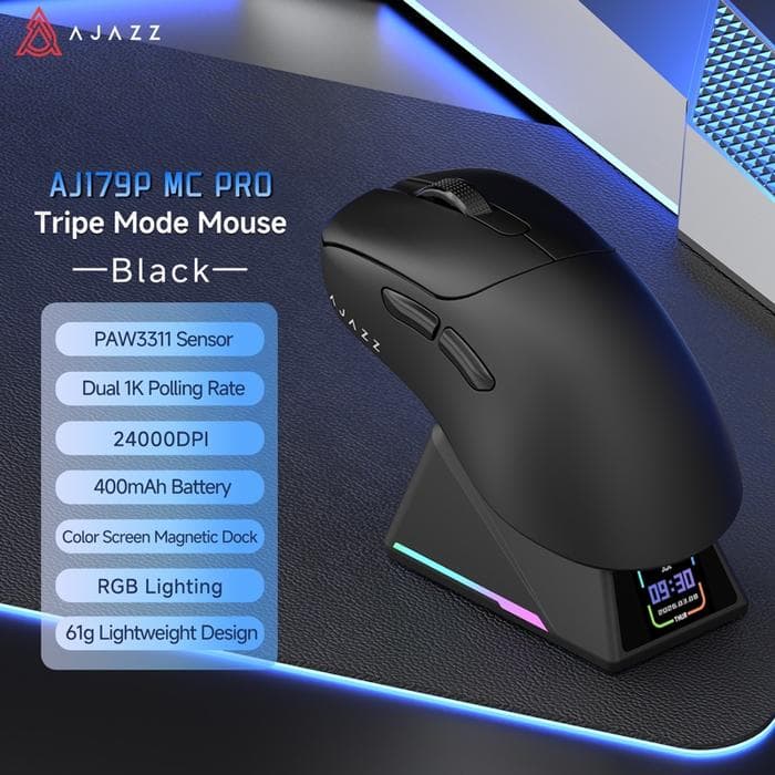 MOUSE AJAZZ AJ179P MC PRO TRI-MODE WIRELESS GAMING WITH CHARGING DOCK