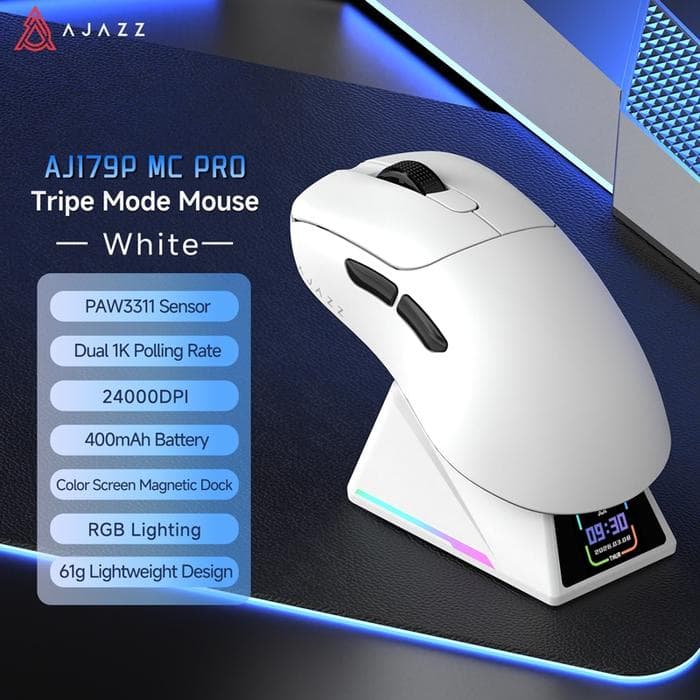 MOUSE AJAZZ AJ179P MC PRO TRI-MODE WIRELESS GAMING WITH CHARGING DOCK