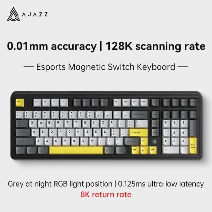 KEYBOARD AJAZZ AK980 MAX WIRED MECHANICAL KEYBOARD HE RAPID TRIGGER MAGNETIC RICE SWITCH