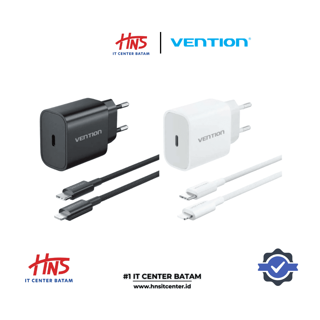 VENTION 1-PORT USB-C CHARGER (20W) with USB 2.0 Type-C Male to Lightning Male 3A Cable (1M) EU-Plug (G17W0-EU G17B0-EU)
