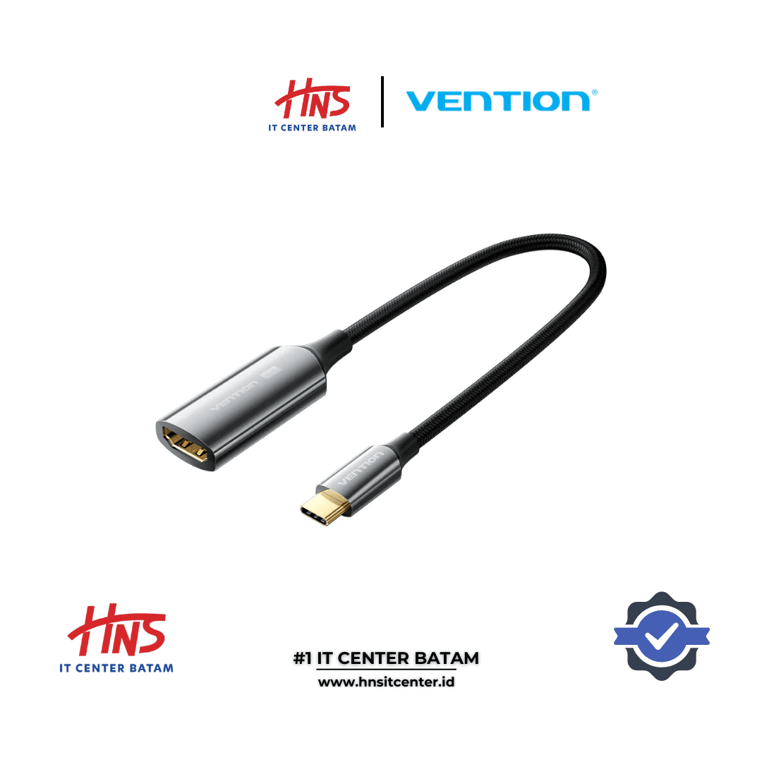VENTION Cotton Braided USB-C to HDMI 4K Converter 0.25M Black Zinc Alloy Type (CREBC)