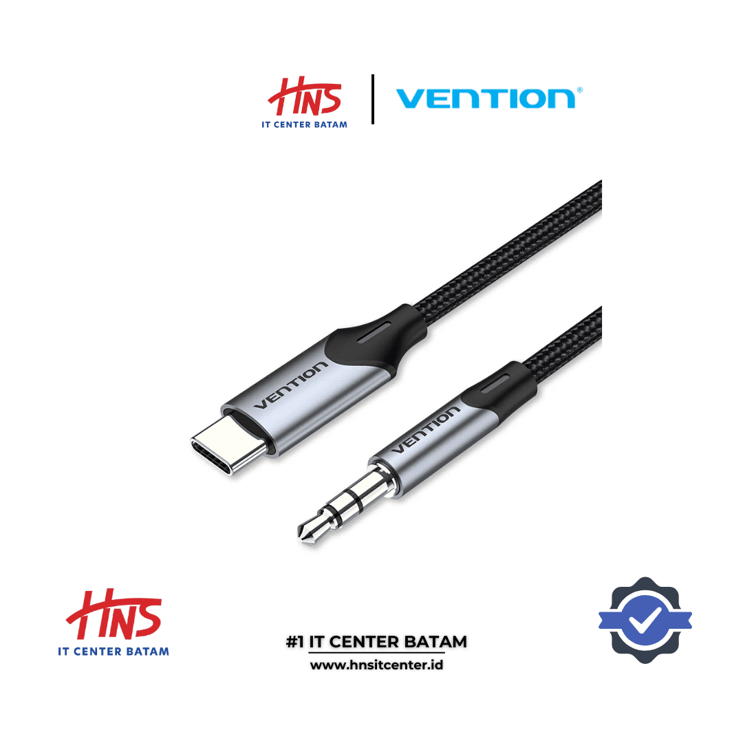 VENTION USB-C Male to 3.5mm Male Cable 1.5 M Gray Aluminum Alloy Type (BGKHG)