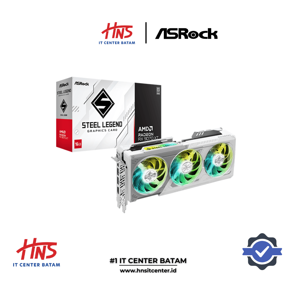 VGA CARD ASROCK RX 9070 XT 16GB STEEL LEGEND WHITE GDDR6