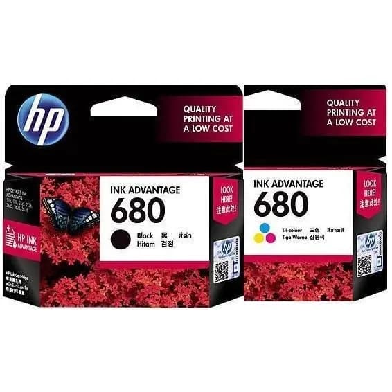 CARTRIDGE TINTA PRINTER HP 680 BLACK & TRI COLOR