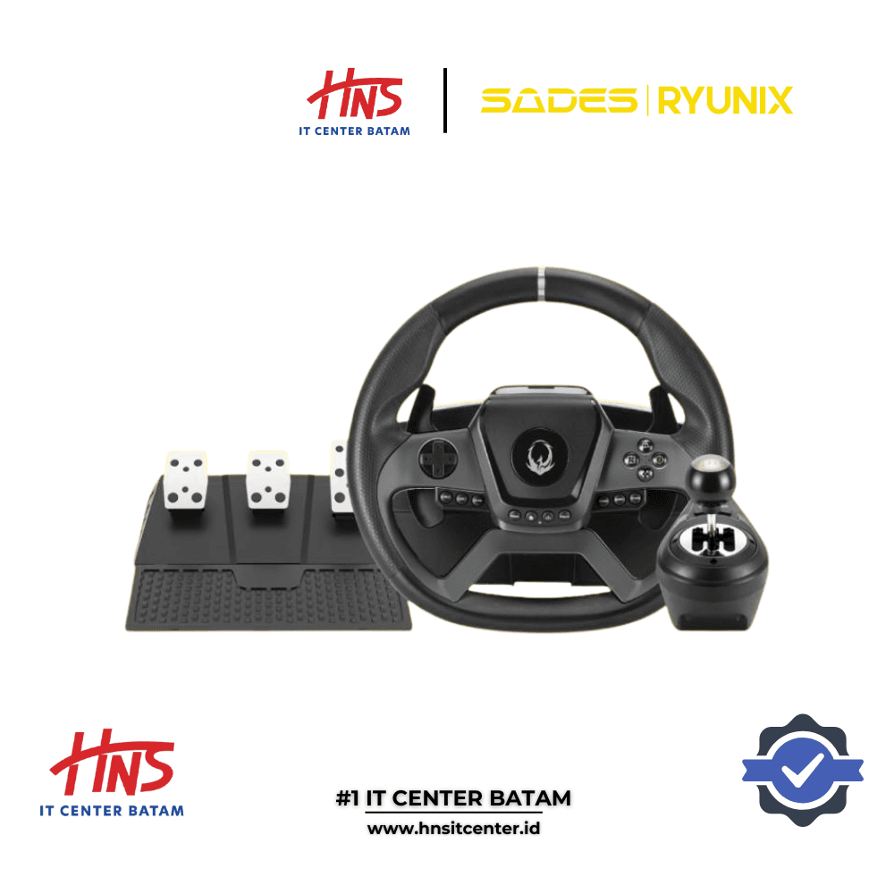 RYUNIX STEERING WHEEL GAMEPAD SADES FORCE FEEDBACK RACING XR1 (STEERING WHEEL - SHIFTER - PEDAL)