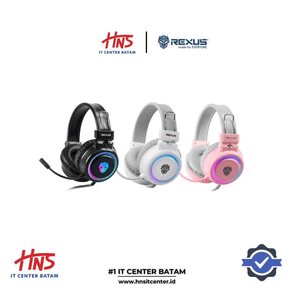 HEADSET REXUS VONIX F30 WIRED HEADSET WITH 3.5mm AUDIO JACK RGB