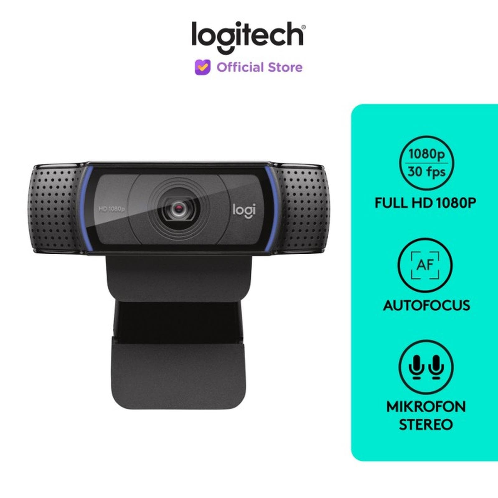 WEBCAM LOGITECH C920 PRO FULL HD 1080P AUTOFOCUS NOISE CANCELLING