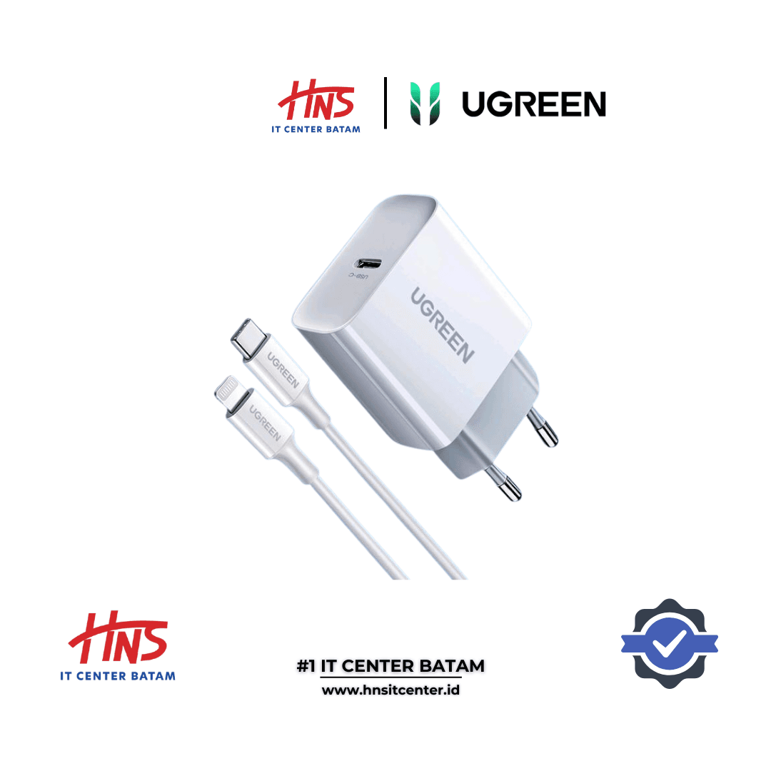 UGREEN CHARGER SET LIGHTNING PD20W FAST CHARGER WHITE - (50698)