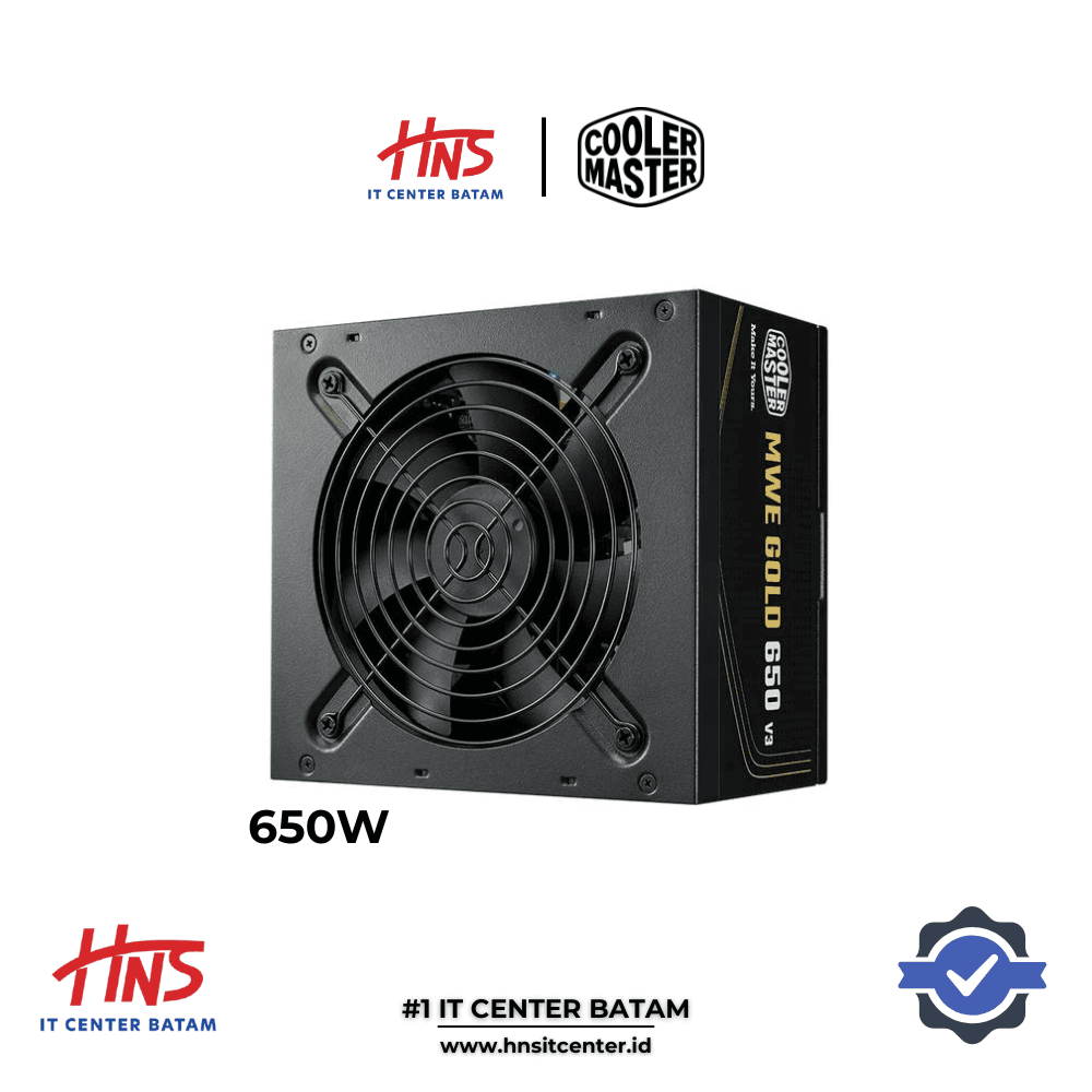POWER SUPPLY COOLER MASTER MWE 650 V3 650W 80+ GOLD - NON MODULAR