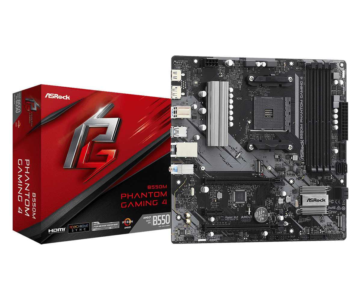 MOTHERBOARD ASROCK B550M PHANTOM GAMING 4 AM4 DDR4 - mATX
