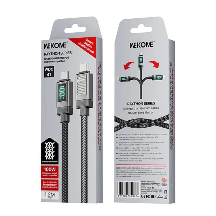 WEKOME DATA CABLE FAST CHARGING RAYTHON SERIES WDC-41 100W 1.2M LENGTH