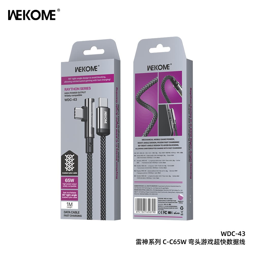 WEKOME DATA CABLE FAST CHARGING RAYTHON SERIES WDC-43 65W 1M LENGTH