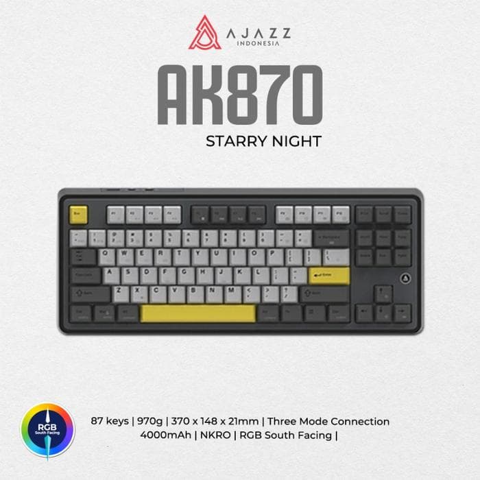 KEYBOARD AJAZZ AK870 TRI-MODE KEYBOARD GASKET MOUNT