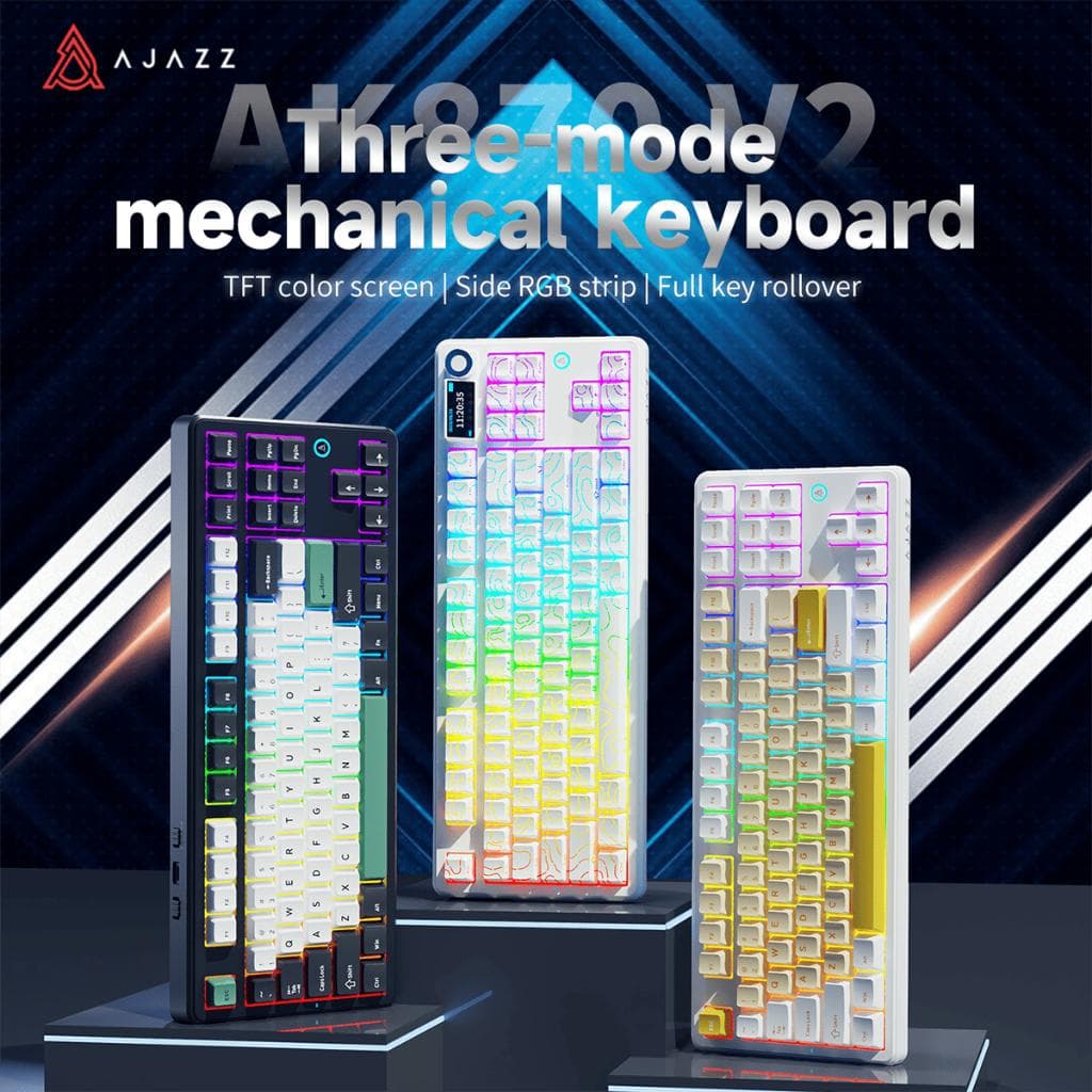 KEYBOARD AJAZZ AK870 V2 WIRED / WIRELESS TRI MODE MECHANICAL GAMING KEYBOARD