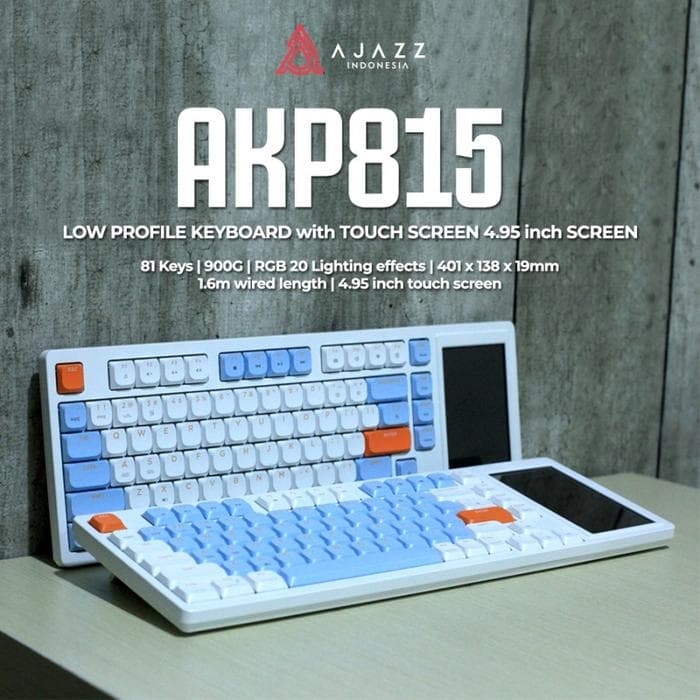 KEYBOARD AJAZZ AKP815 MECHANICAL KEYBOARD WIRED 75% GASKET-MOUNTED LOW PROFILE TOUCH SCREEN