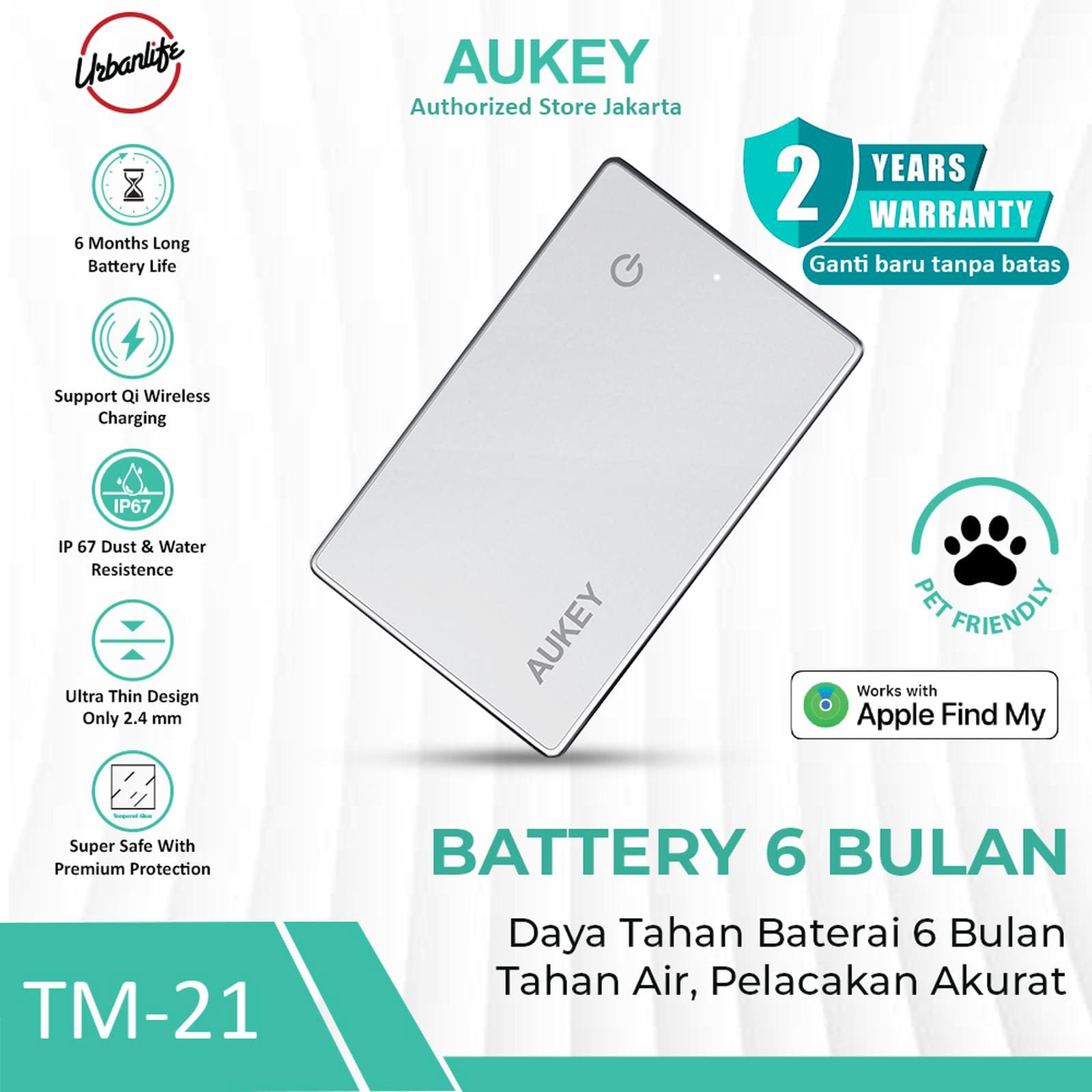 AUKEY TRACKER TM-21 ALAT PELACAK MINI AIRTAG TAHAN AIR BATERAI 6 BULAN