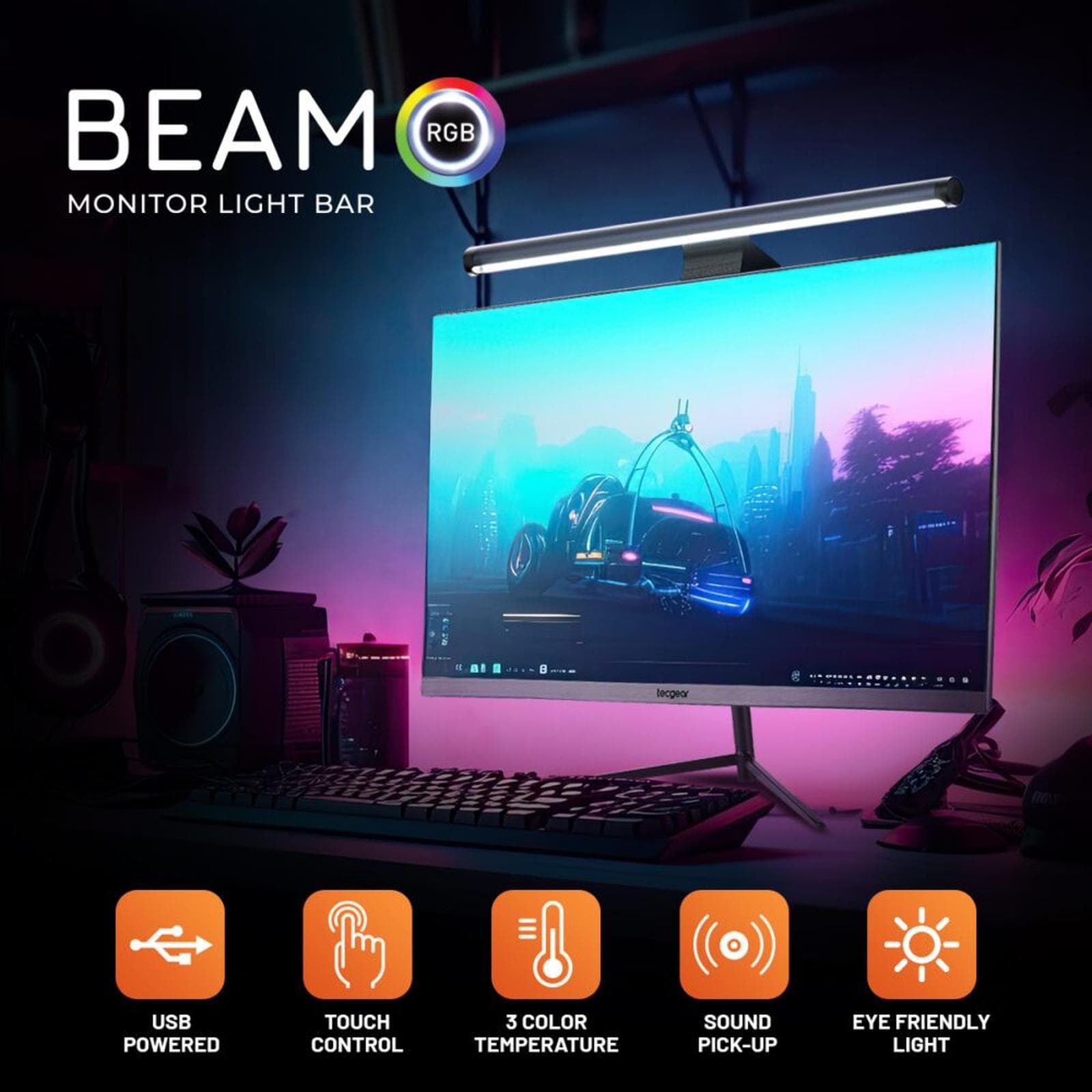 MONITOR LIGHT BAR TECGEAR BEAM RGB MONITOR LED SCREEN