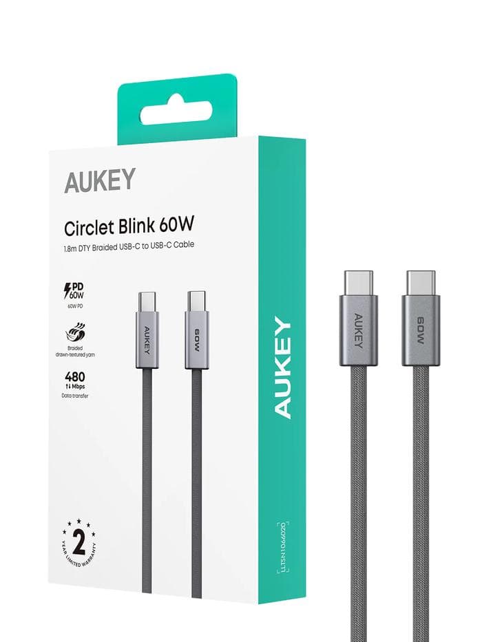 AUKEY CABLE CHARGER DTY CB-DCC061 & CB-DCC062 USB-C TO USB-C 60W 1M - 1.8M