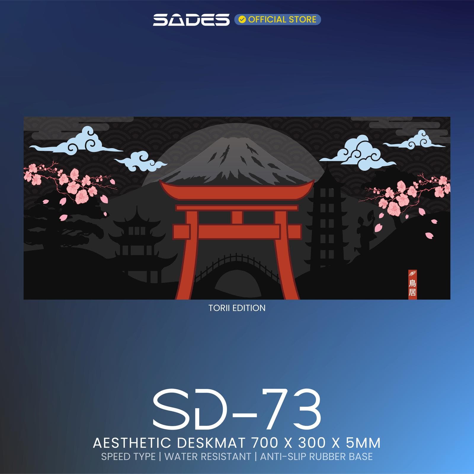 MOUSEPAD GAMING SADES SD-73 DESKMAT SPEED TYPE TORII EDITION