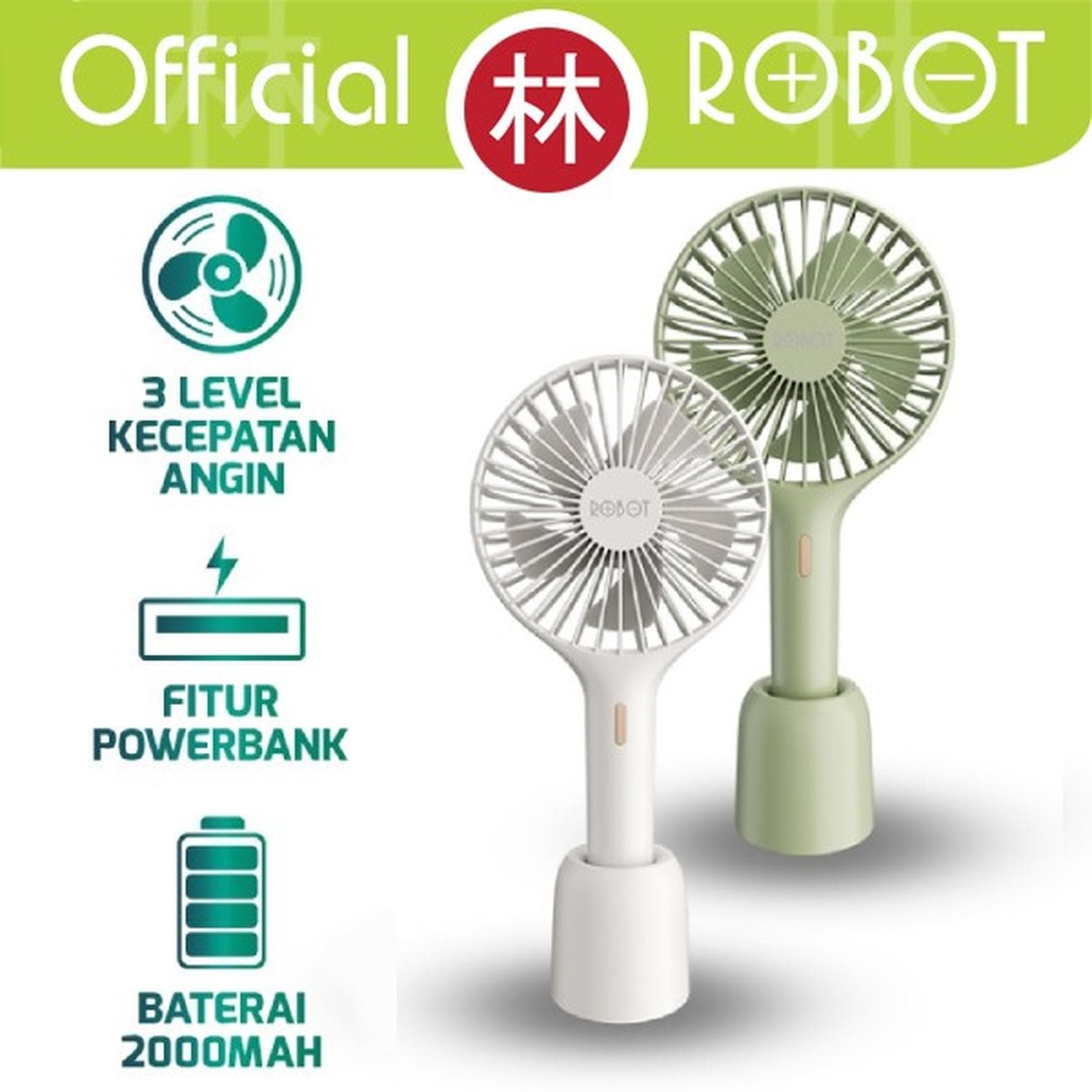 FAN PORTABLE ROBOT RT-BF17 KIPAS ANGIN PORTABLE MINI FAN 2000mAh