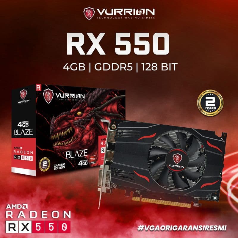 VGA CARD VURRION BLAZE RX 550 4GB GDDR5
