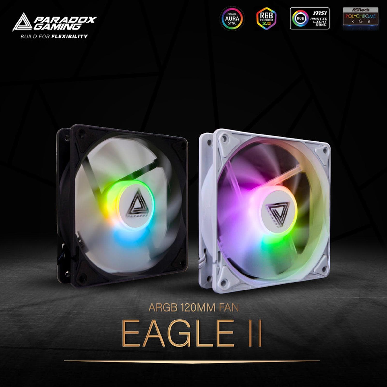 FAN CASING PARADOX GAMING HYPERSONIC EAGLE II 120 ARGB BLACK