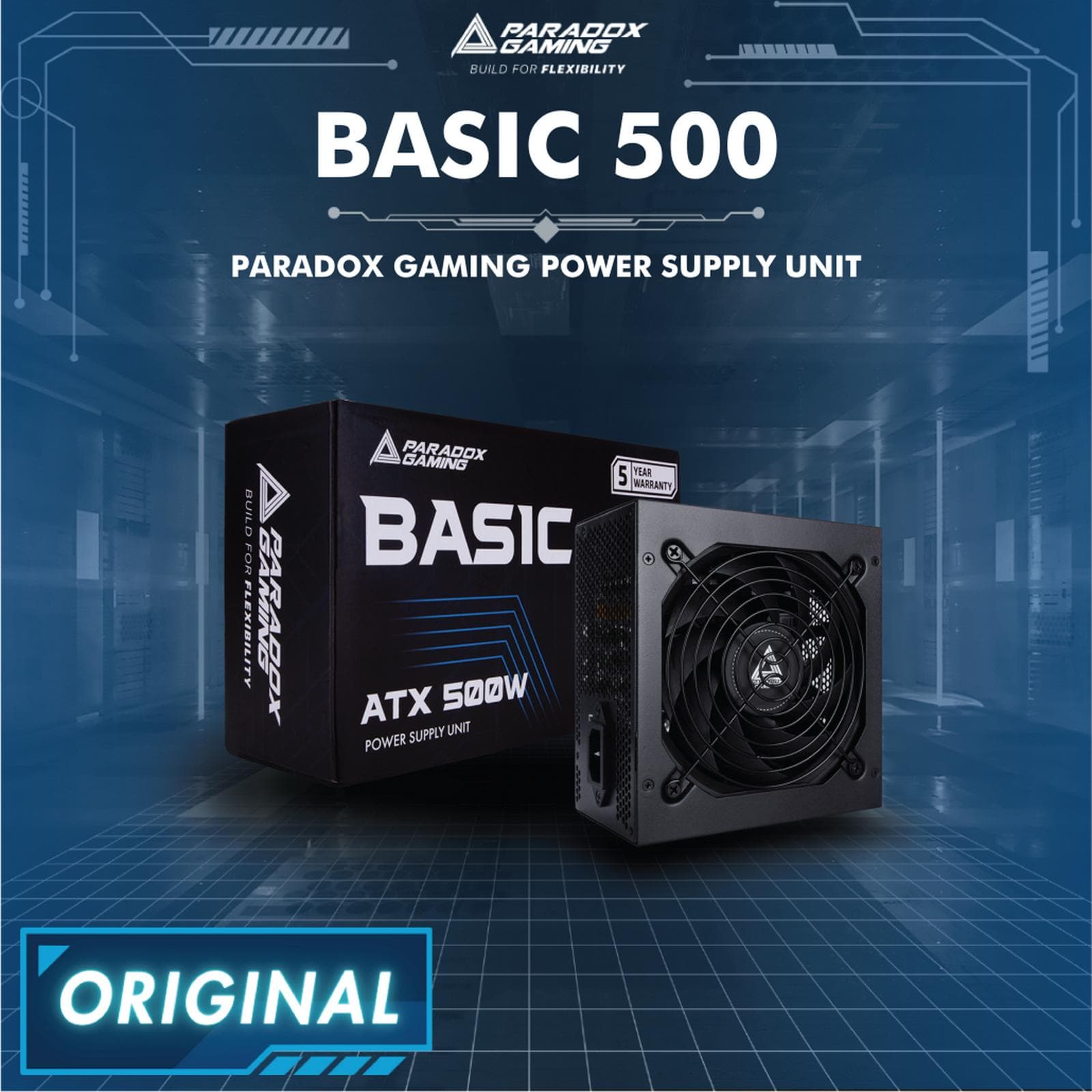 POWER SUPPLY PARADOX GAMING BASIC 500W ATX - NON MODULAR