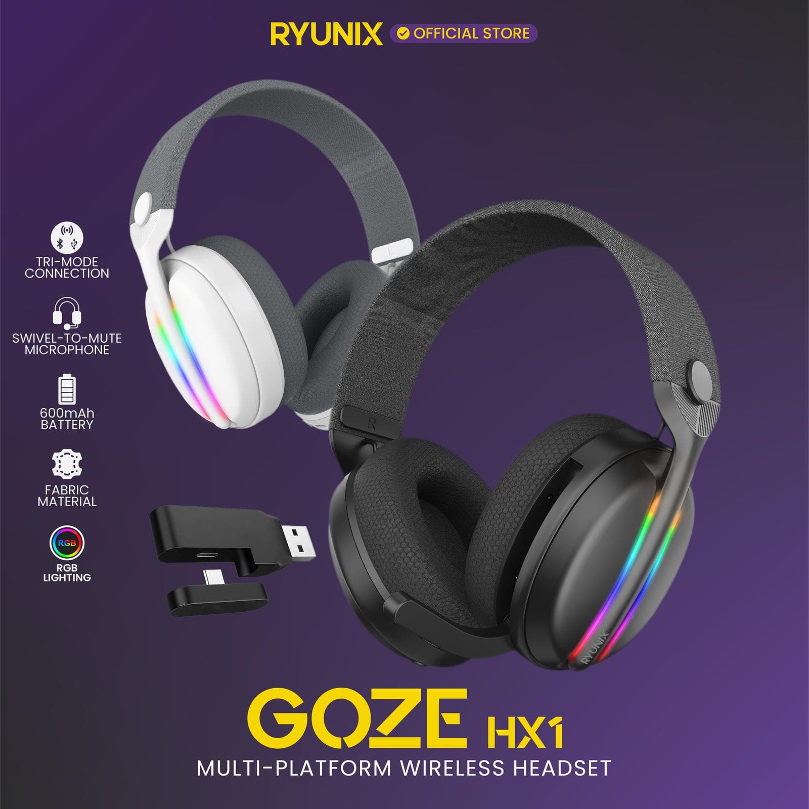 HEADSET RYUNIX GOZE HX1 RGB