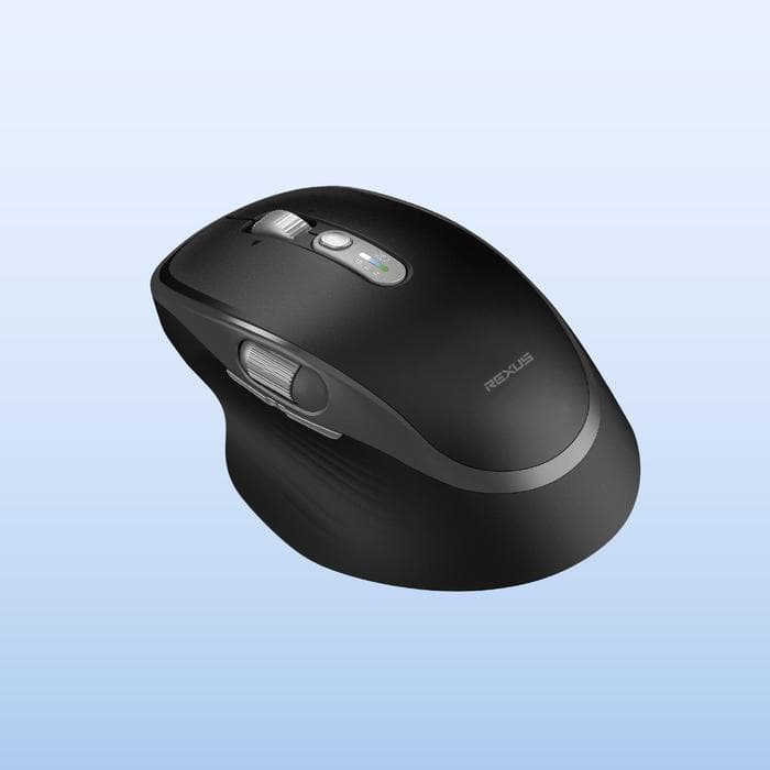 MOUSE REXUS FLOW QZ20 WIRELESS OFFICE ERGONOMIC SILENT CLICK — Black