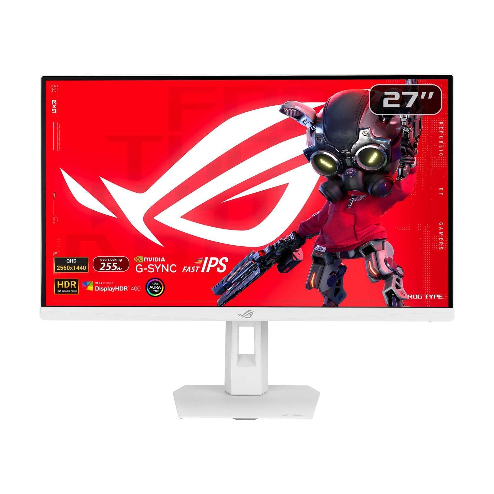 MONITOR ASUS ROG STRIX XG27ACMES-W 27" FLAT FAST IPS QHD 255Hz HDR USB-C WHITE EDITION