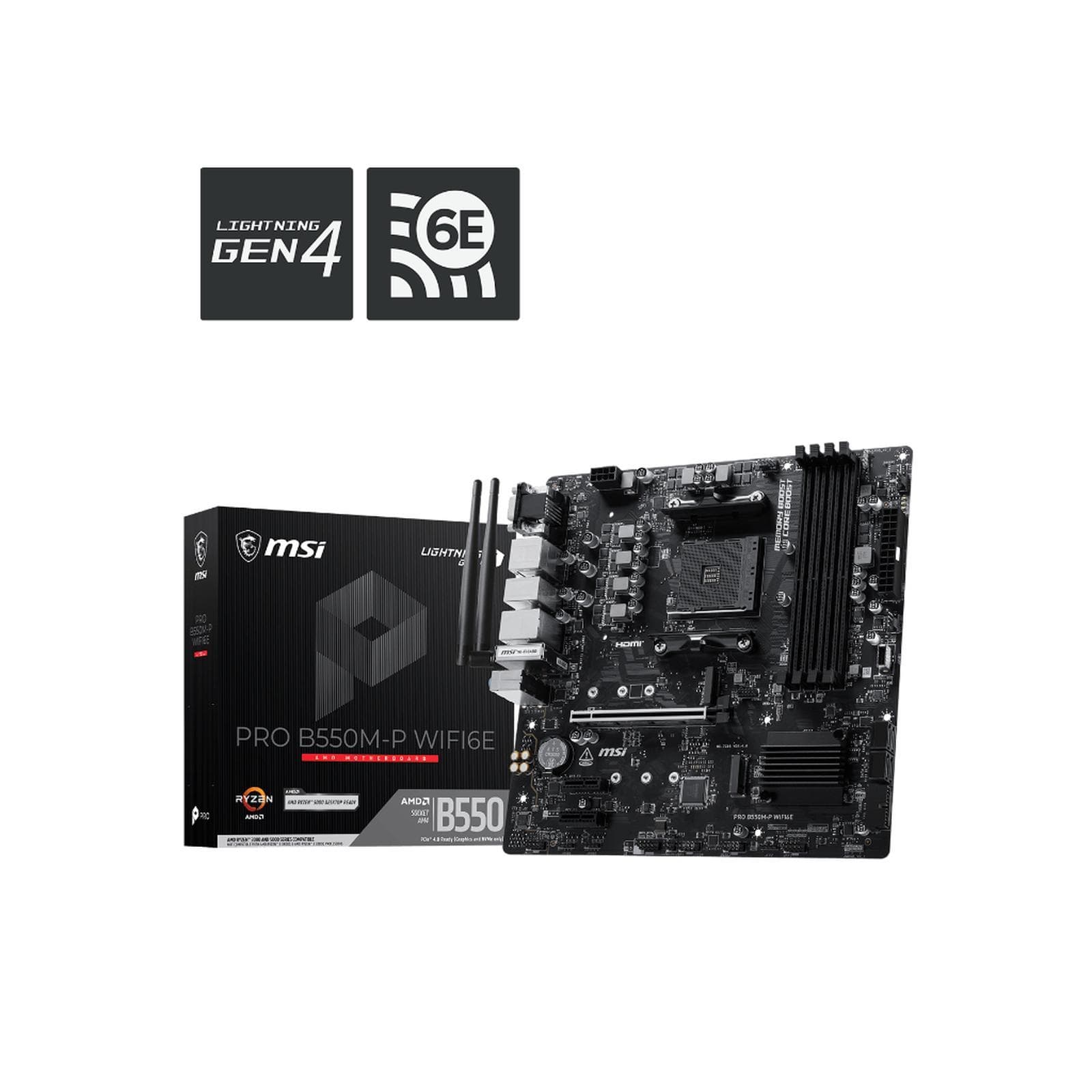 MOTHERBOARD MSI PRO B550M-P WIFI6E B550 AM4 DDR4 - mATX