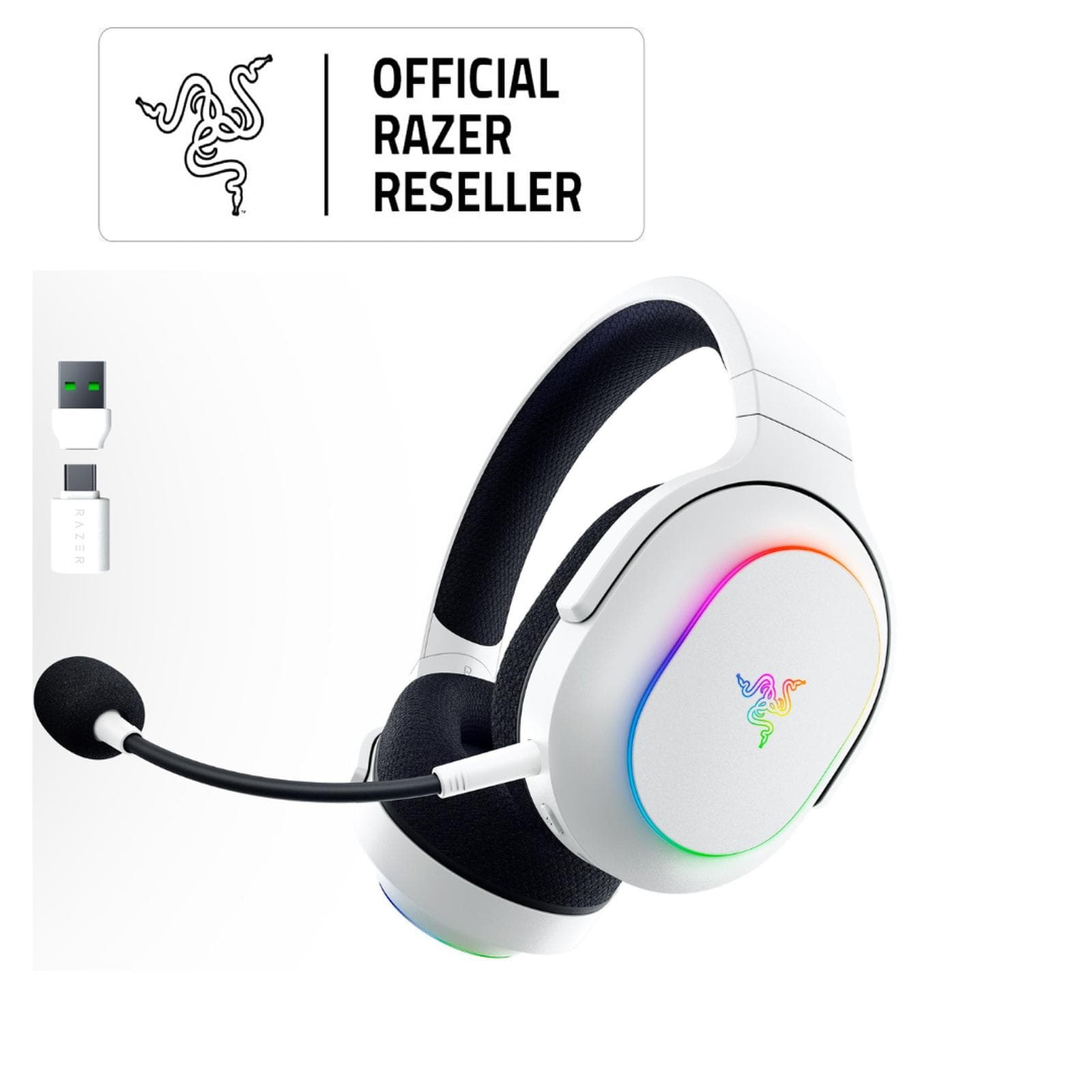 HEADSET RAZER BARRACUDA X CHROMA WIRELESS RGB WHITE EDITION