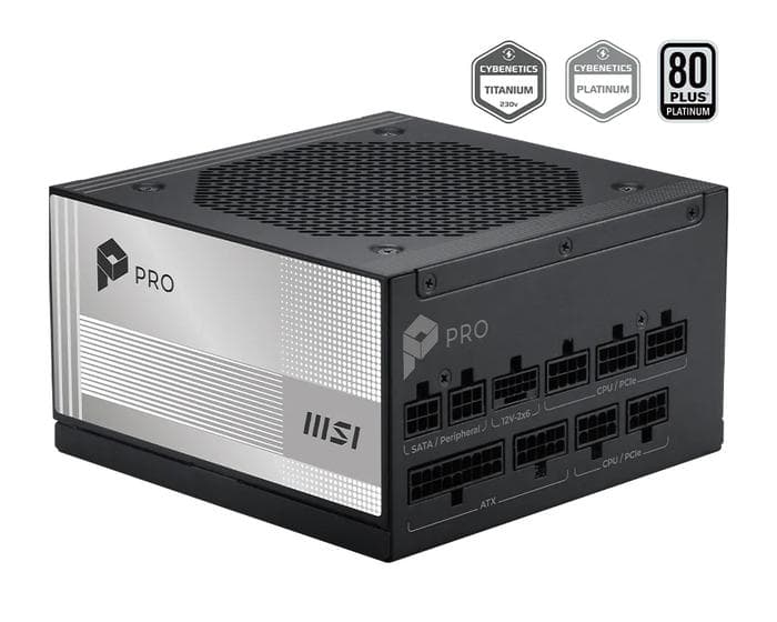POWER SUPPLY MSI PRO A1000PL PCIE5 1000W 80+ PLATINUM - FULL MODULAR