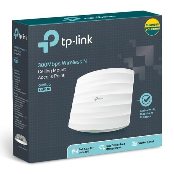 ACCESS POINT TP-LINK OMADA EAP110 300Mbps WIRELESS N CEILING MOUNT PoE